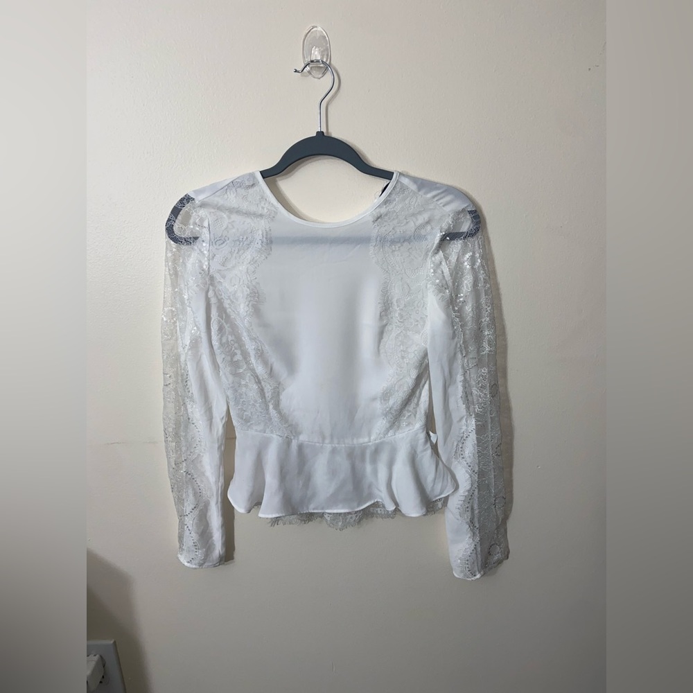 Primark long sleeve dress shirt with lace detail